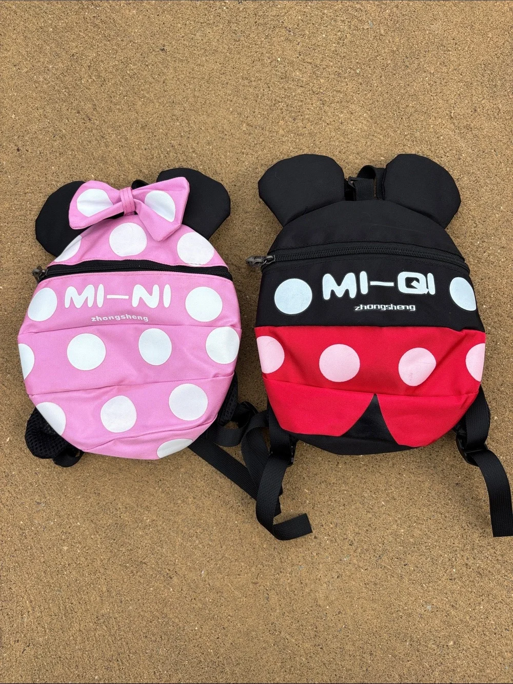 Two Disney Inspired Zhongsheng Cartoon Toddler Harness Backpacks Mickey & Minnie